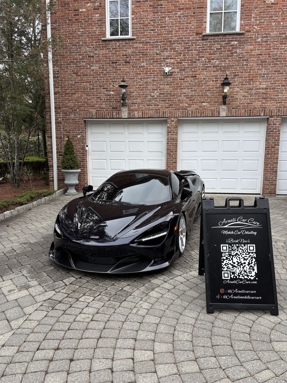 McLaren 720S front three-quarter view detailed by Avanti Car Care near Demarest, NJ