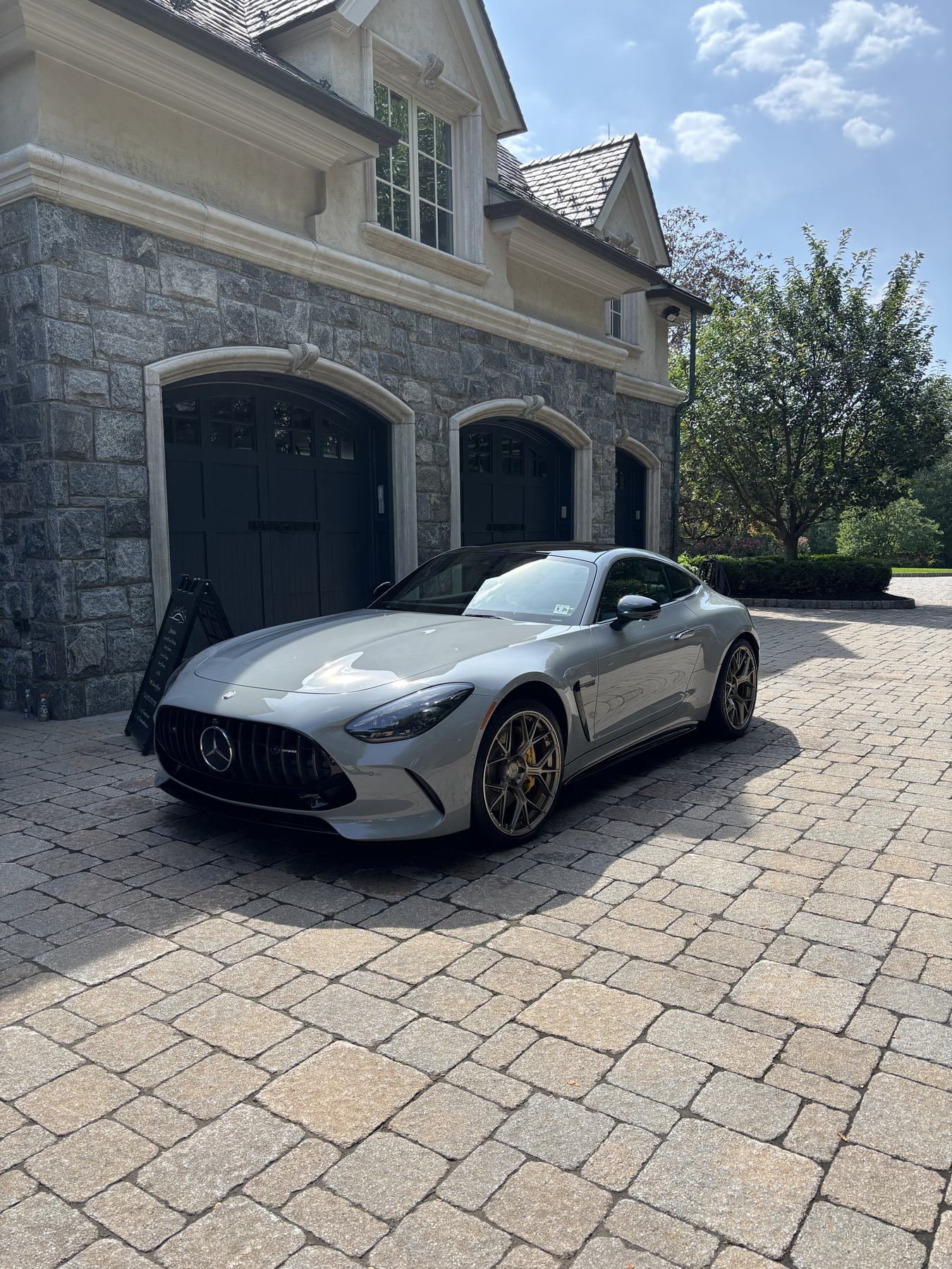 Silver Mercedes-AMG GT detailed by Avanti Car Care near Closter, NJ